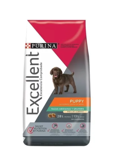 Alimento Excellent Puppy Para Perro Cachorro De Raza Mediana/Grande Sabor Pollo y Arroz - Imagen 2