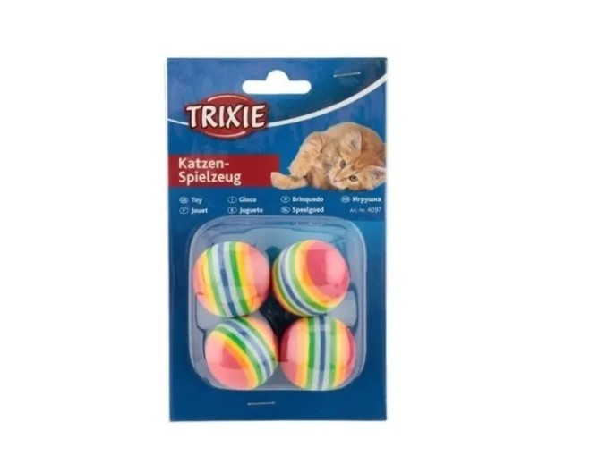Juguete Para Gato Pack 4 Pelotitas De Goma Trixie - Imagen 2
