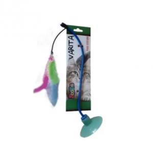 Juguete Para Gato Varita Con Cinta De Cuero Plumero 50 Cm