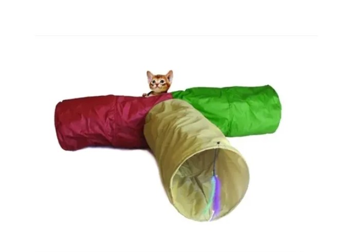 Juguete Interactivo Gato Tunel De Tela Triple 4 Entradas
