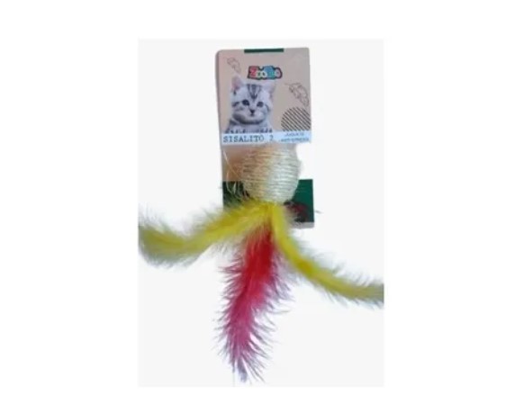 Juguete Pelota De Sisal Pluma Para Gato Sisalito N°2 Zootec
