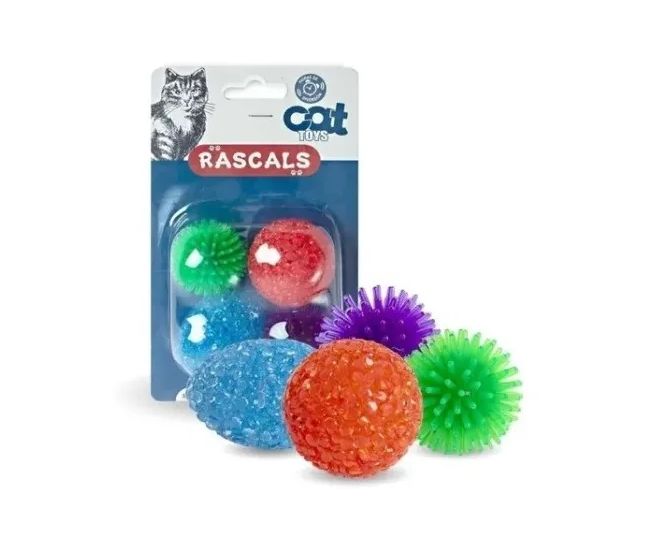 Juguete Para Gato Pack 4 Pelotitas De Goma Estimulante