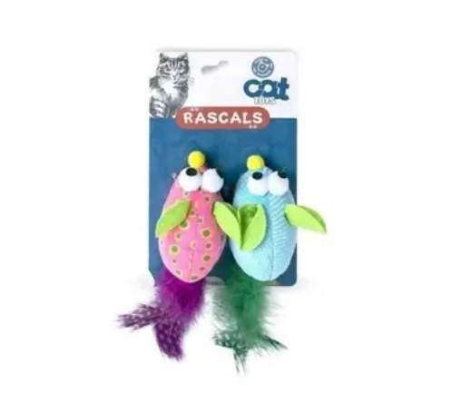 Juguete Para Gato Pack X 2 Ratones Antiestrés