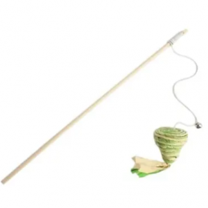 Juguete Para Gatos Cañita De Sisal Con Pluma Y Cascabel