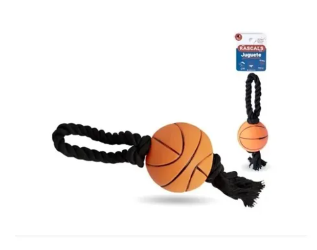 Juguete Para Perros Rascals Pelota Con Soga Antiestrés