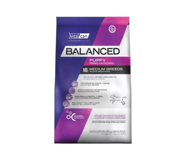 Alimento Vitalcan Balanced Para Perro Cachorro Raza Mediana