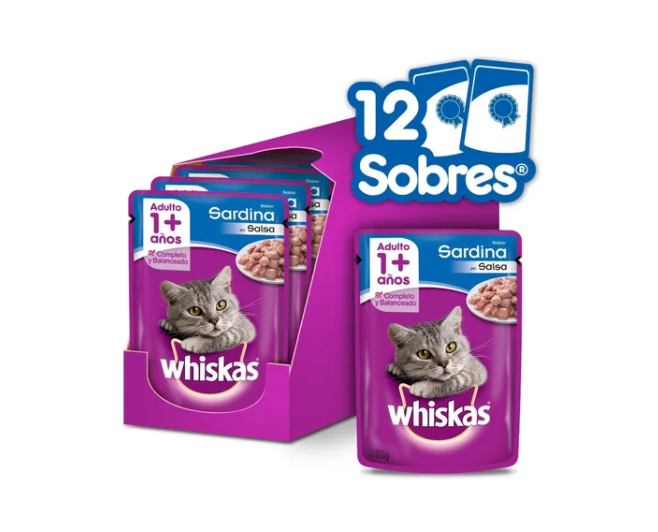 Pouch Whiskas Para Gato Sabor Sardina 85gr