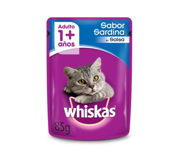 Pouch Whiskas Para Gato Sabor Sardina 85gr - Imagen 2