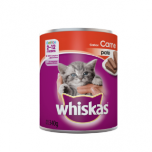 Alimento Humedo Whiskas en Lata Gatito Carne 340gr