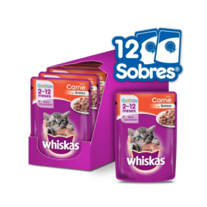 Pouch Whiskas Para Gatito Sabor Carne en Salsa 85gr