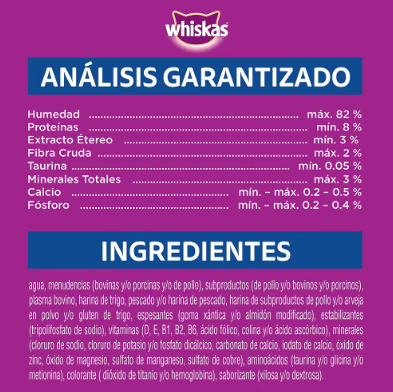 Pouch Whiskas Para Gato Sabor Sardina 85gr - Imagen 4