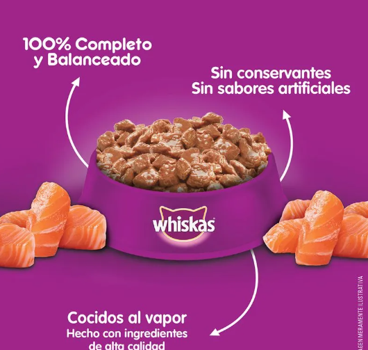 Pouch Whiskas Para Gato Sabor Salmón 85gr - Imagen 5