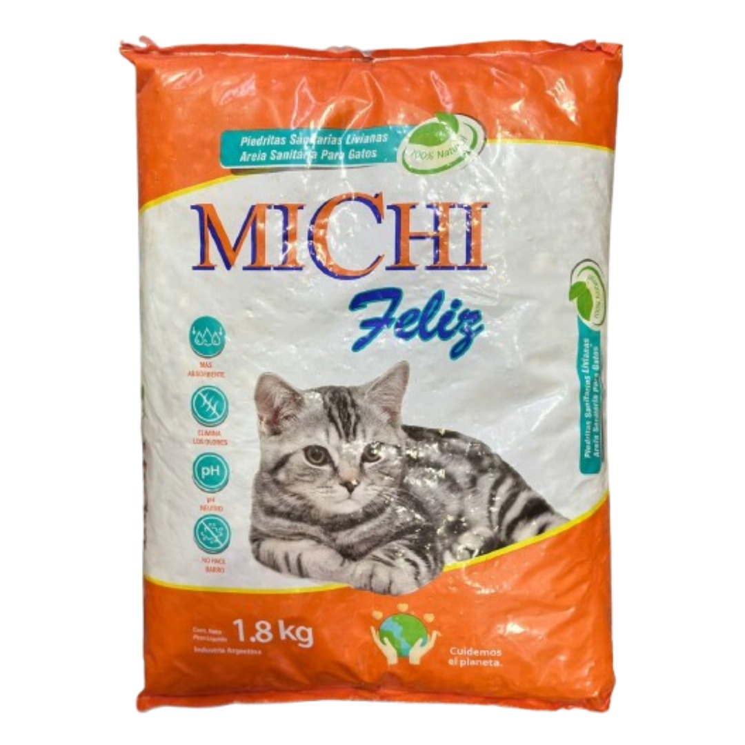 Piedras Sanitarias De Gato Michi Feliz 1,8kg