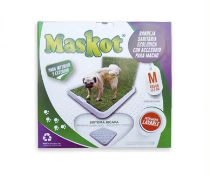 Bandeja Sanitaria Ecológica Para Perro Macho Lavable Maskot+ Pipi Aqui 30ml - Imagen 2
