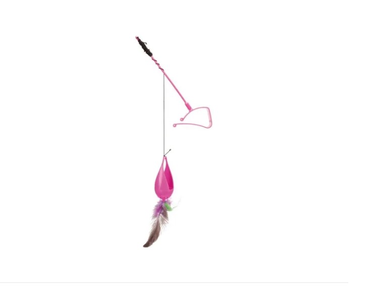 Juguete Para Gato Dispenser Snack Con Plumas Para Puertas