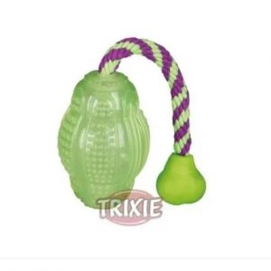 Juguete Pelota Para Perro De Rugby Fluorescente Con Soga