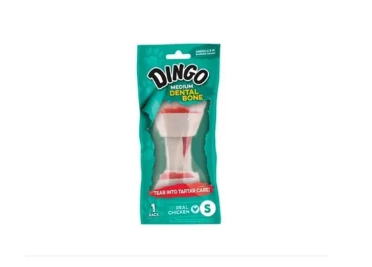 Golosina Hueso De Cuero Para Perro Dingo Dental Bone Small X1 Unidad