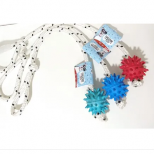 Juguete Soga Con Pelota Limpia Dientes Para Perros 60 Cm
