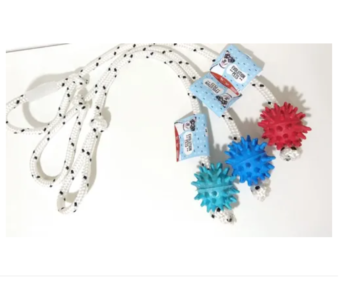 Juguete Soga Con Pelota Limpia Dientes Para Perros 60 Cm