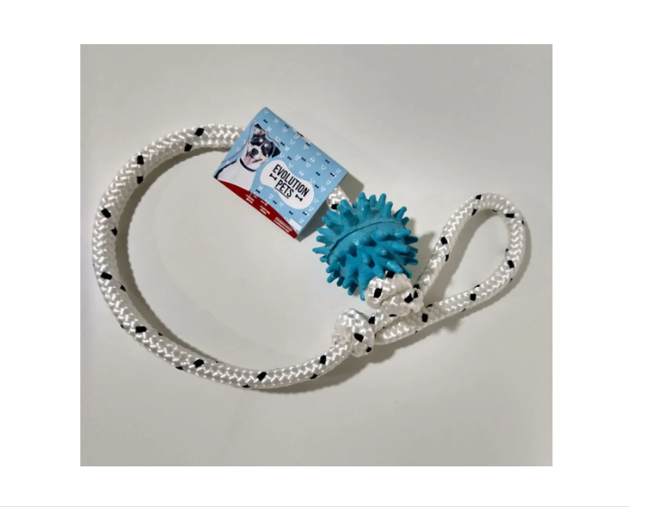 Juguete Soga Con Pelota Limpia Dientes Para Perros 60 Cm - Imagen 4