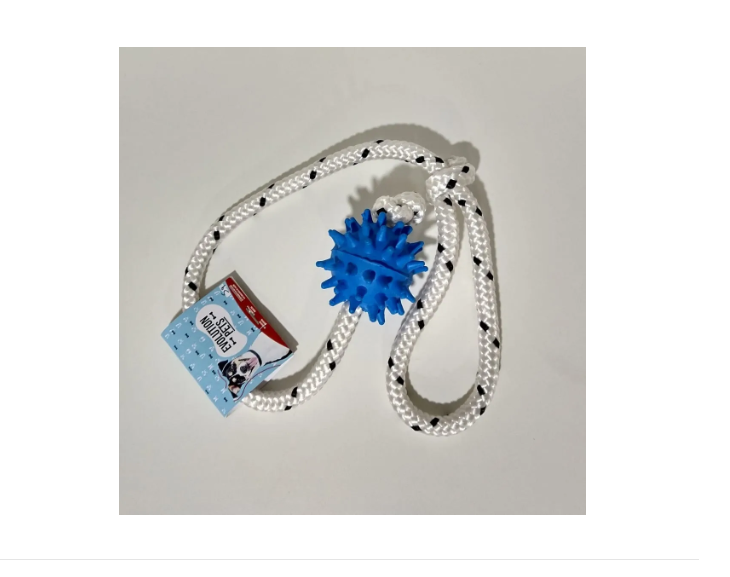 Juguete Soga Con Pelota Limpia Dientes Para Perros 60 Cm - Imagen 3