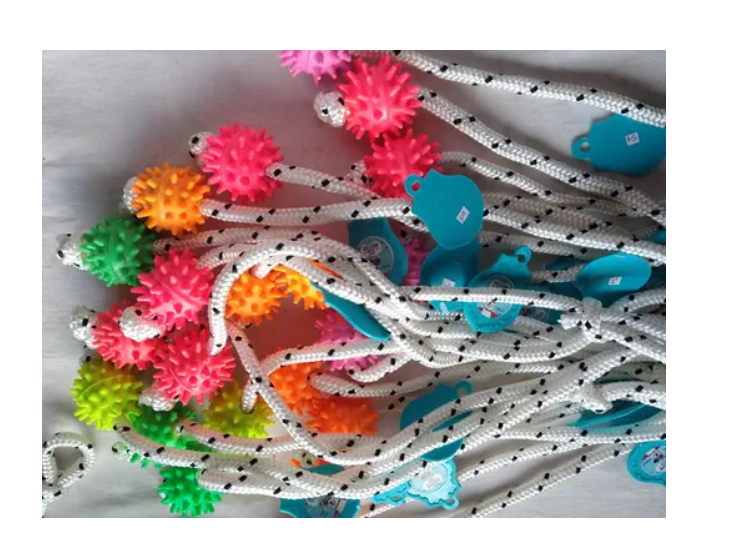 Juguete Soga Con Pelota Limpia Dientes Para Perros 60 Cm - Imagen 2