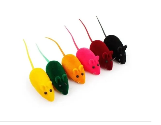 Juguete Para Gato Set x4 Ratoncitos Con Chifle
