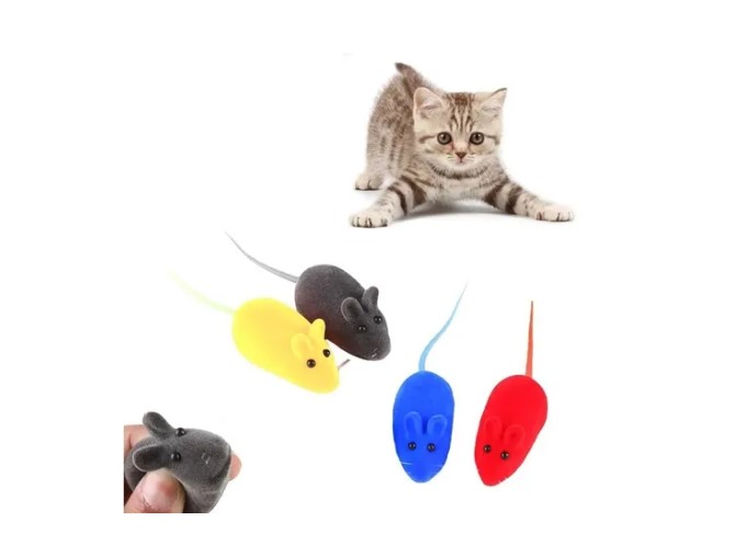 Juguete Para Gato Set x4 Ratoncitos Con Chifle - Imagen 2