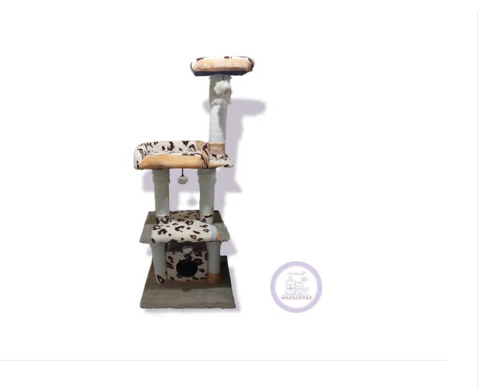 Gimnasio Rascador Para Gatos Con Cubo Y Cucha X4
