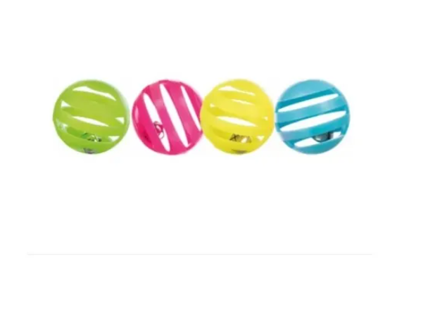 Juguete Para Gato Set 4 Pelotas De Plástico Con Cascabel