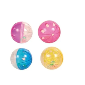 Juguete Para Gato Set 4 Pelotas De Plastico Cascabel Trixie