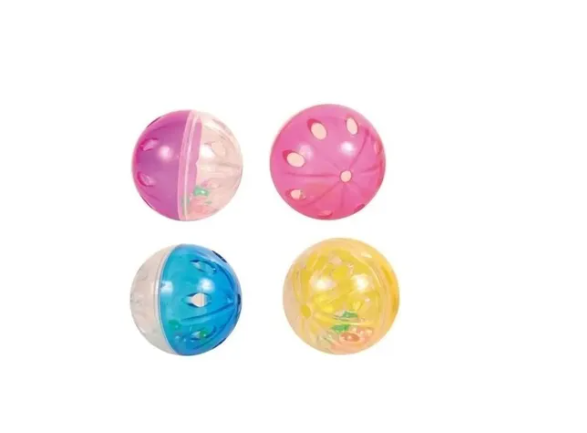 Juguete Para Gato Set 4 Pelotas De Plastico Cascabel Trixie