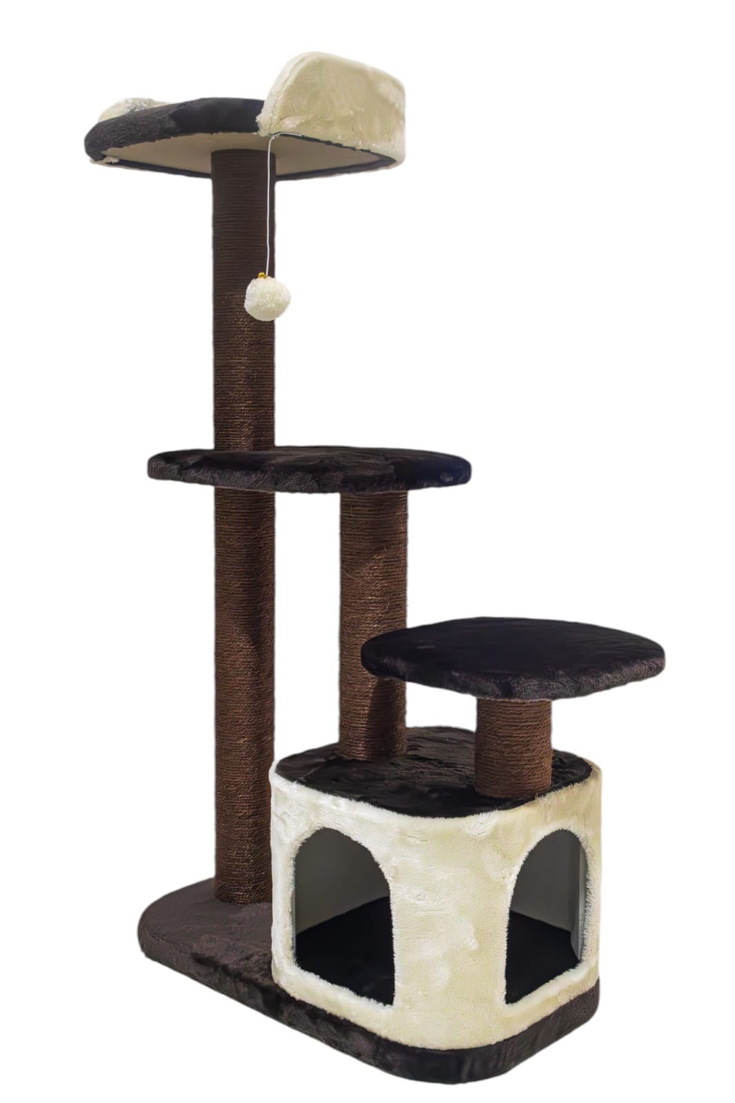 Rascador Torre Para Gato Romeo Felpa Sisal Gimnasio 60x40x115cm Bestia Peluda