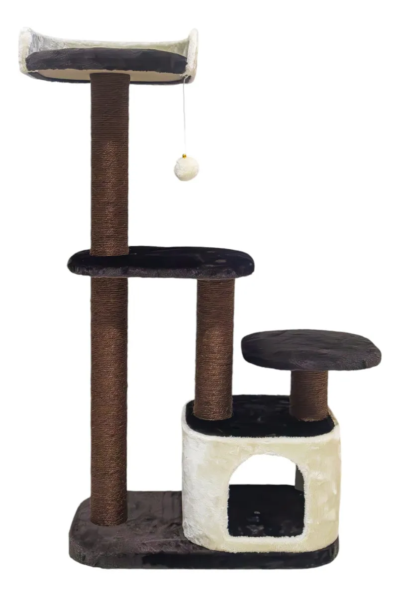 Rascador Torre Para Gato Romeo Felpa Sisal Gimnasio 60x40x115cm Bestia Peluda - Imagen 2