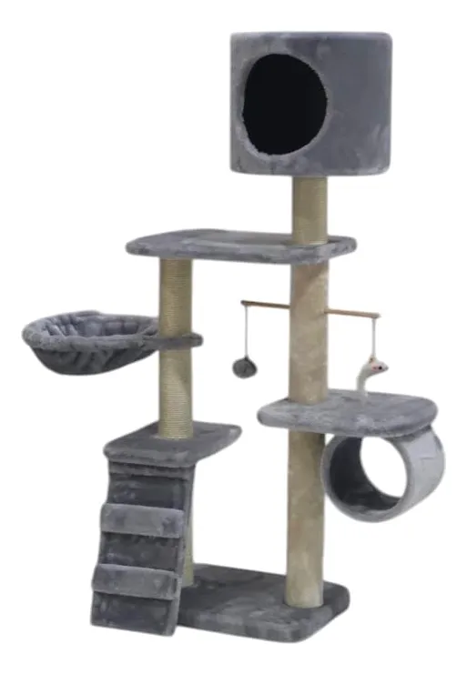 Rascador Torre Para Gato Alonso Felpa Sisal Gimnasio 40x30x117cm Bestia Peluda - Imagen 2