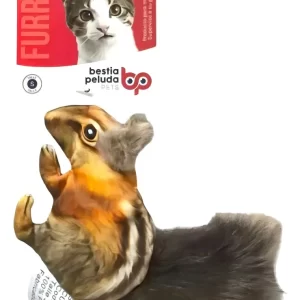 Juguete Para Gato Bestia Peluda Ardilla Cola Ancha Pelo Sintetico Color Camel