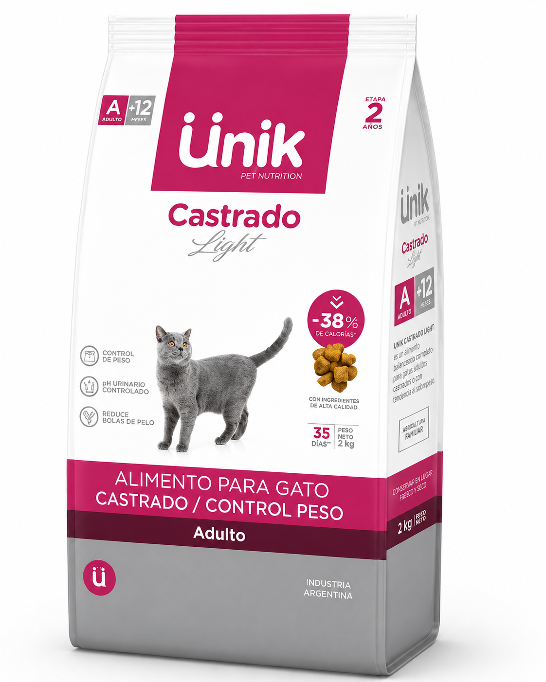 Alimento Balanceado Gatos Castrados Light Unik X 2 Kg