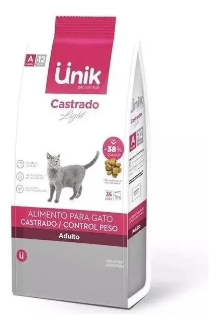 Alimento Balanceado Gatos Castrados Light Unik X 2 Kg