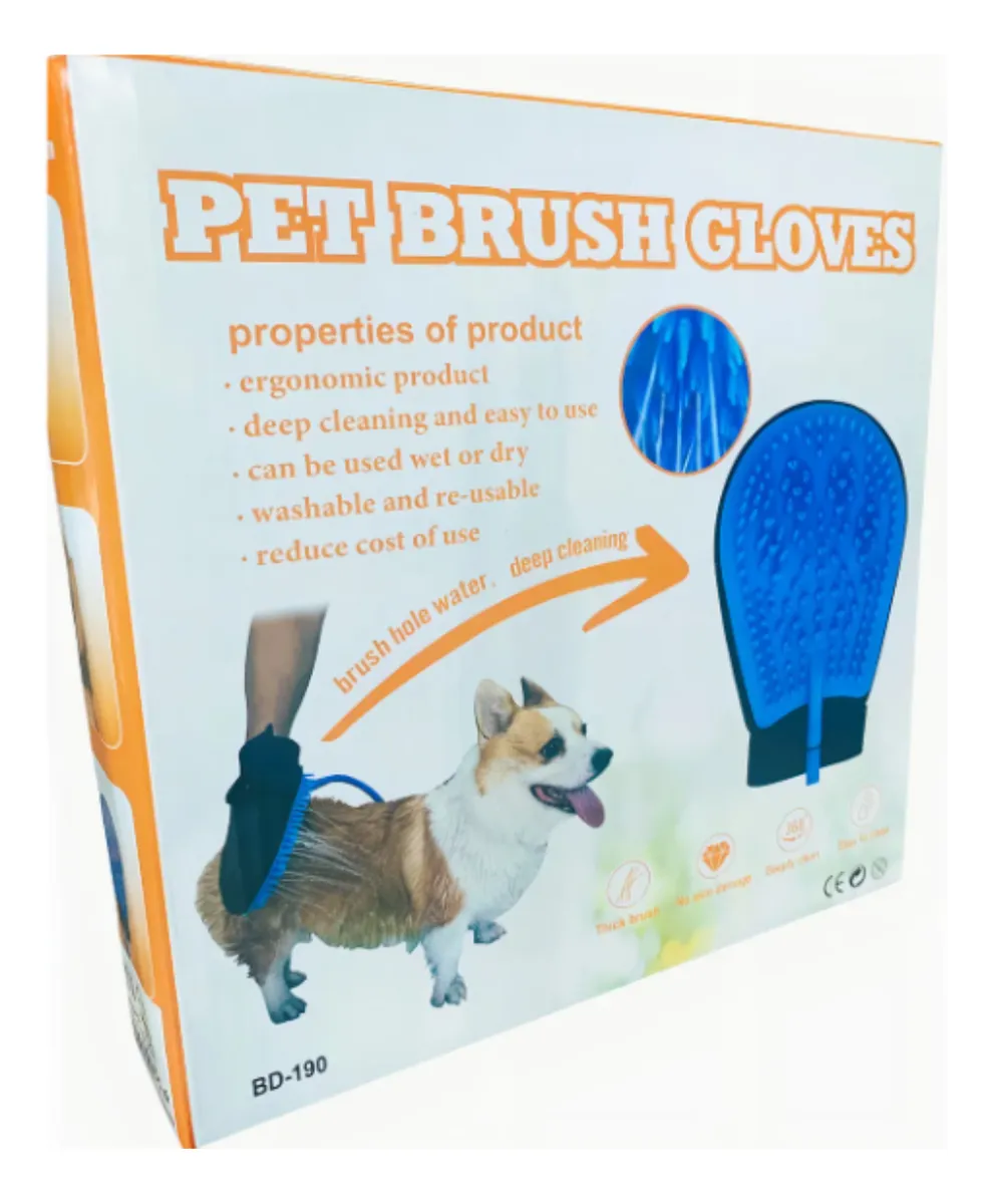 Cepillo Ducha De Perro Mascota Formato Guante Baño - Imagen 3