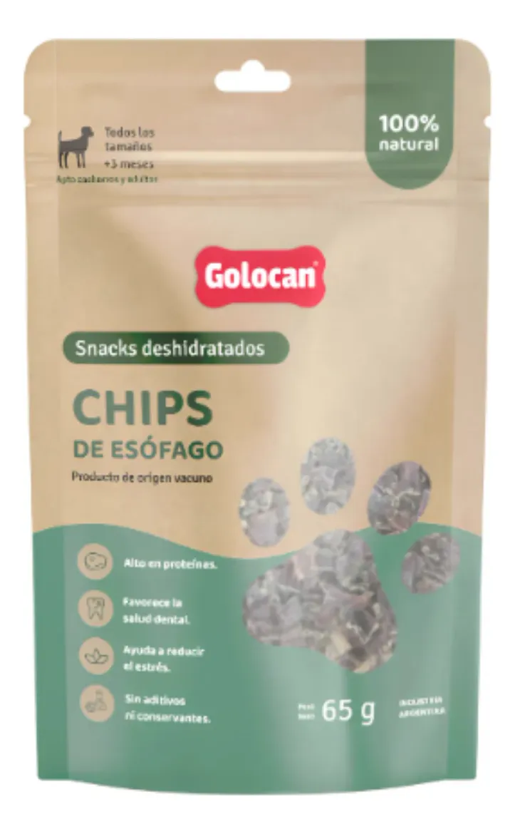 Golocan Chips De Esofago Vacuno 65 Grms Super Natural
