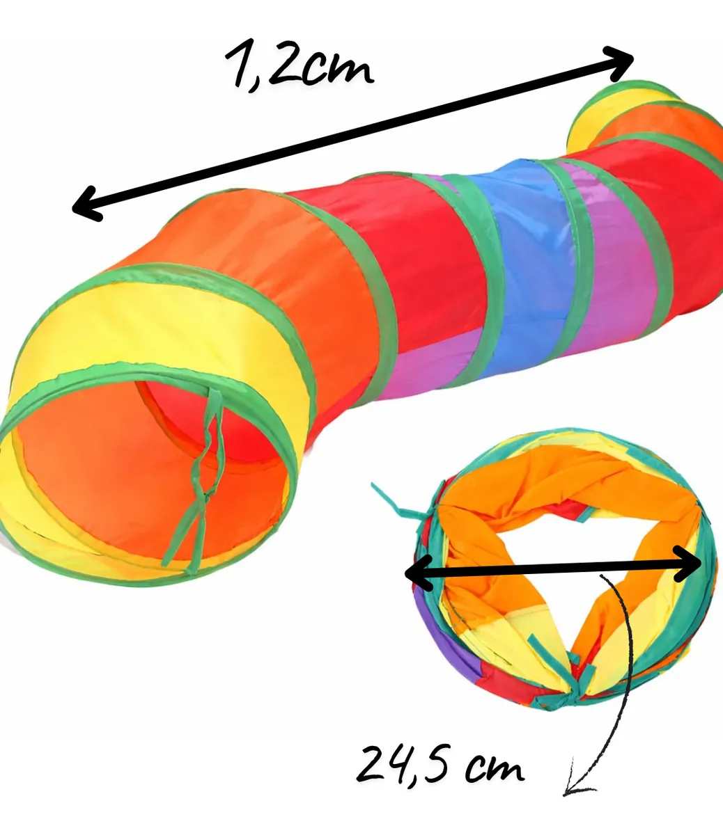 Túnel Interactivo Plegable Gatos Conejos Pethome 120cm Multicolor - Imagen 2