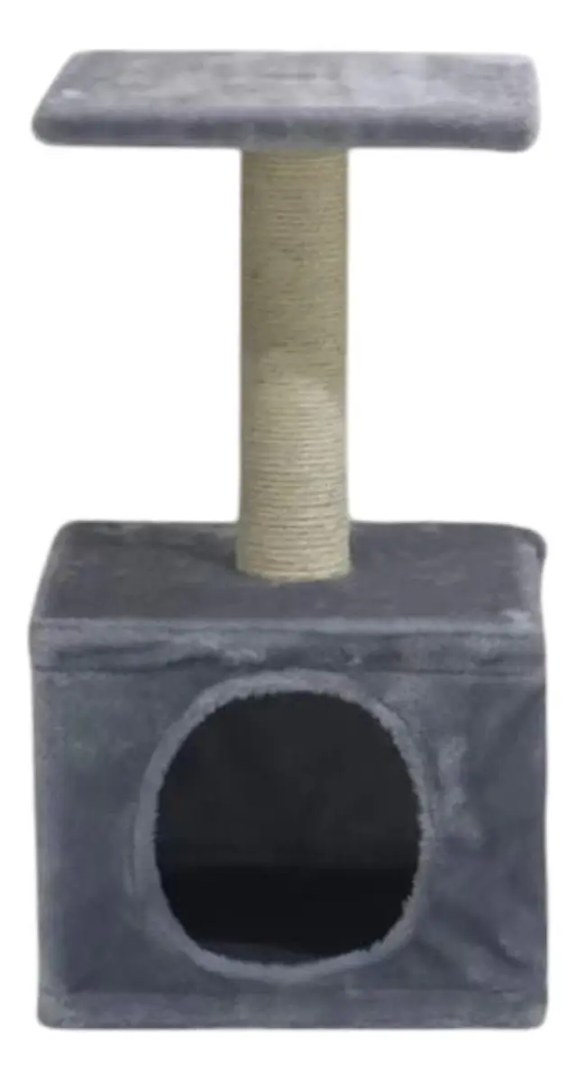 Rascador Torre Para Gatos Mateo 57 Cm Gris con Cucha