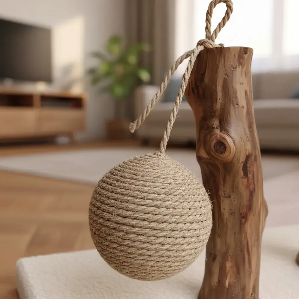 Rascador Torre Para Gato Rita Felpa Sisal Madera Real Con Pelota Gimnasio 40 X 40 X 57 Cm - Imagen 2