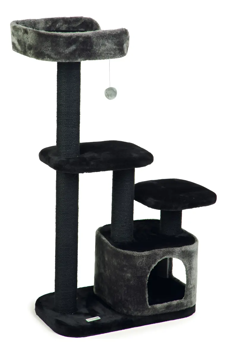 Rascador Torre 3 Niveles Julieta 60x40x115cm Negro