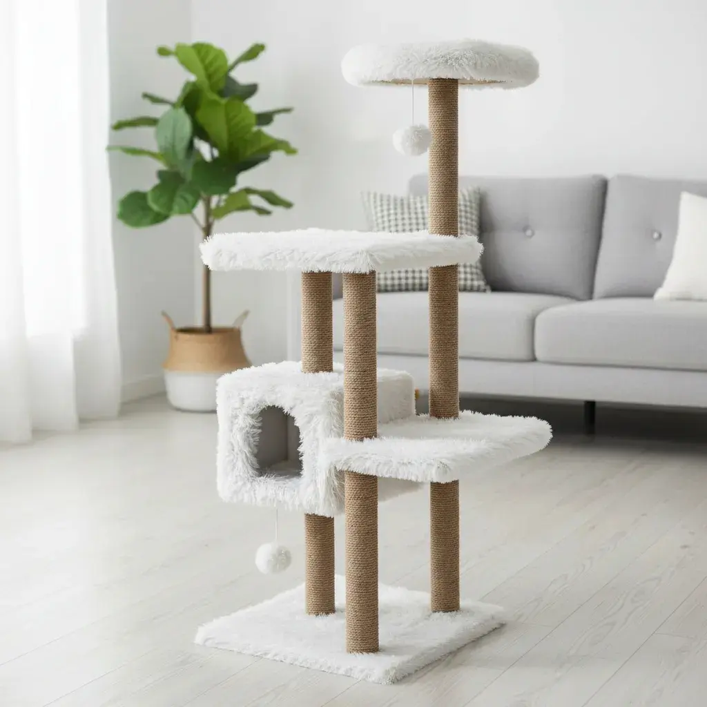 Rascador Torre Gato Luca Felpa Sisal Gimnasio 50x50x132 - Imagen 3