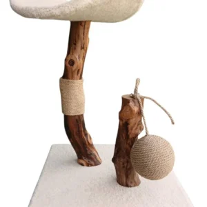 Rascador Torre Para Gato Rita Felpa Sisal Madera Real Con Pelota Gimnasio 40 X 40 X 57 Cm