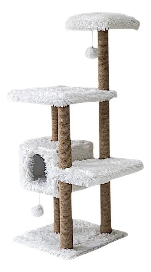 Rascador Torre Gato Luca Felpa Sisal Gimnasio 50x50x132